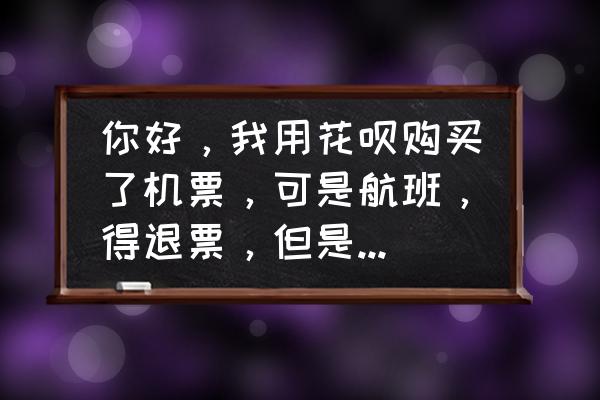 买飞机票可以用花呗买吗 你好，我用花呗购买了机票，可是航班，得退票，但是花呗的账单已经出来了，这个钱还了之后，钱退到哪里？