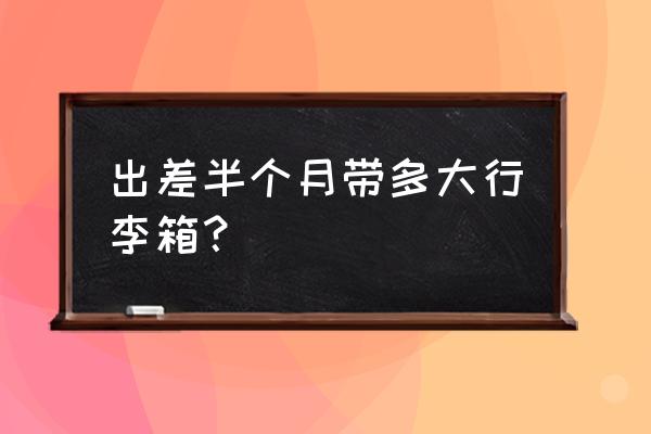 出差用行李箱好还是背行李包好 出差半个月带多大行李箱？