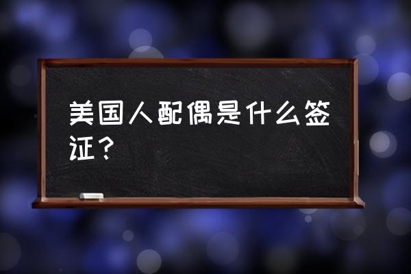 外国人在华的签证类型 美国人配偶是什么签证？