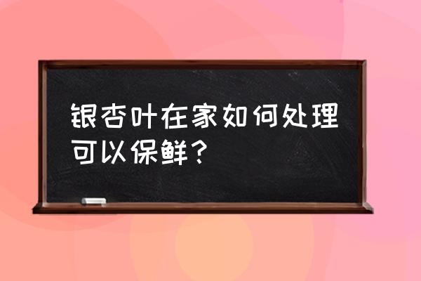 秋天银杏叶标本制作方法 银杏叶在家如何处理可以保鲜？