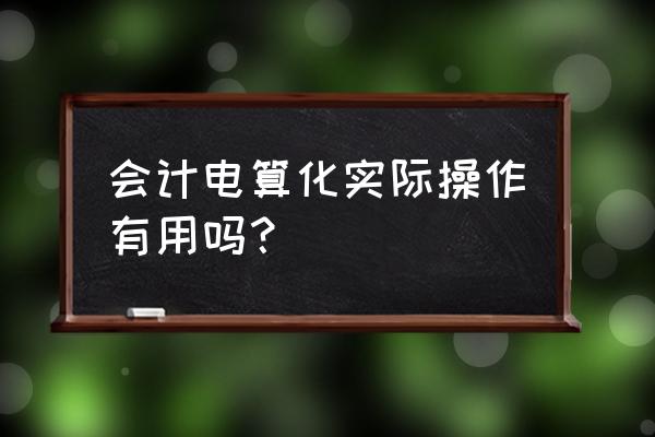 谈谈对会计电算化这门课程的看法 会计电算化实际操作有用吗？