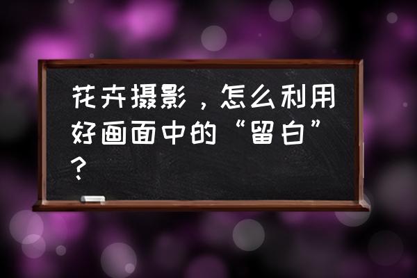 花卉摄影构图 花卉摄影，怎么利用好画面中的“留白”？