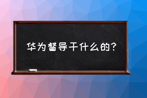 品牌服装督导需要做哪些报表 华为督导干什么的？