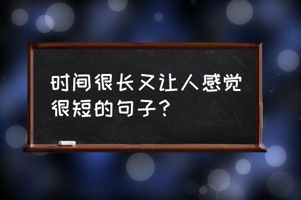 有一种鱼身子像梭子仿写句子 时间很长又让人感觉很短的句子？