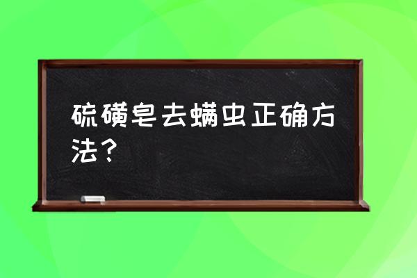 去除脸上螨虫最简单的方法 硫磺皂去螨虫正确方法？