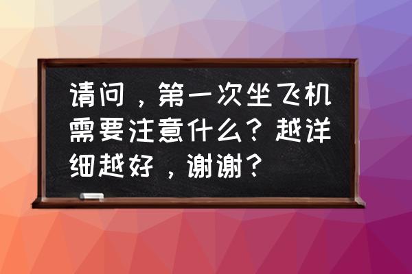 去美国坐飞机有哪些注意事项 请问，第一次坐飞机需要注意什么？越详细越好，谢谢？