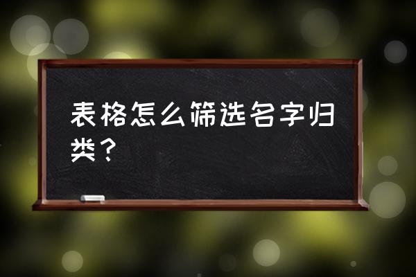 客户登记表模板 表格怎么筛选名字归类？