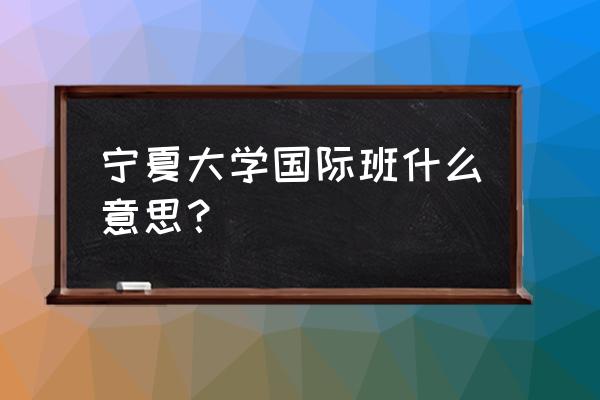 宁夏国旅旅行社报价查询表 宁夏大学国际班什么意思？