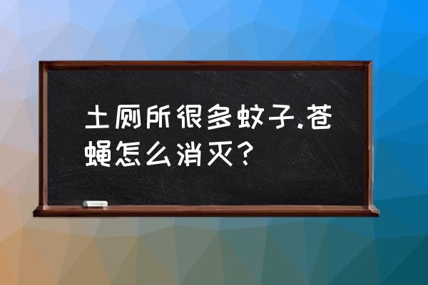 露天驱蝇最有效的方法 土厕所很多蚊子.苍蝇怎么消灭？