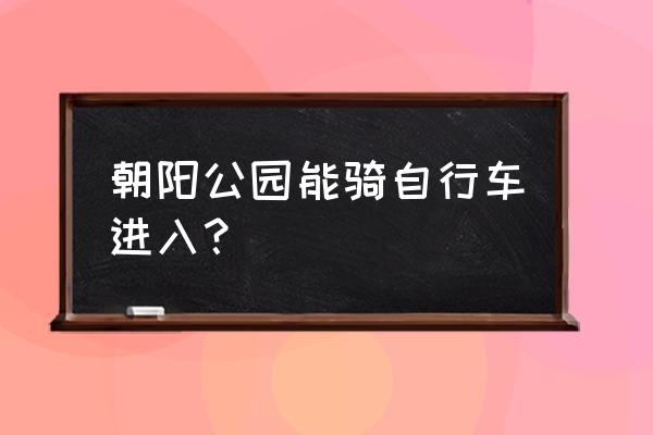 朝阳公园从哪个门进去比较好 朝阳公园能骑自行车进入？