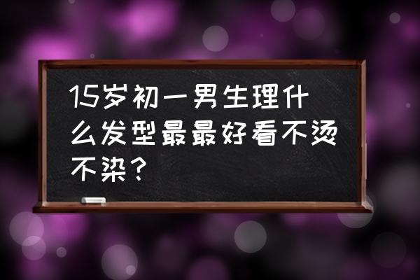 12岁至15岁男孩发型 15岁初一男生理什么发型最最好看不烫不染？