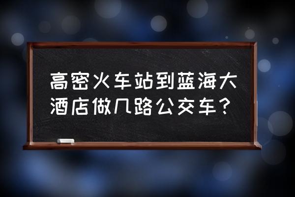 高密火车站照片 高密火车站到蓝海大酒店做几路公交车？