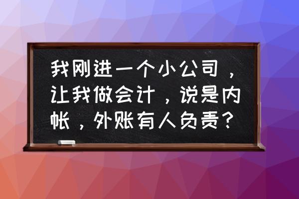 会计信息使用者需要哪些信息 我刚进一个小公司，让我做会计，说是内帐，外账有人负责？