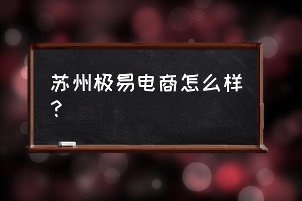 广州电商运营公司 苏州极易电商怎么样？