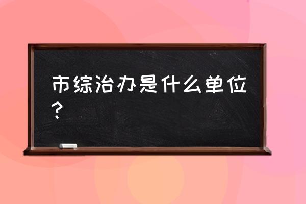 综合部日常工作汇报 市综治办是什么单位？