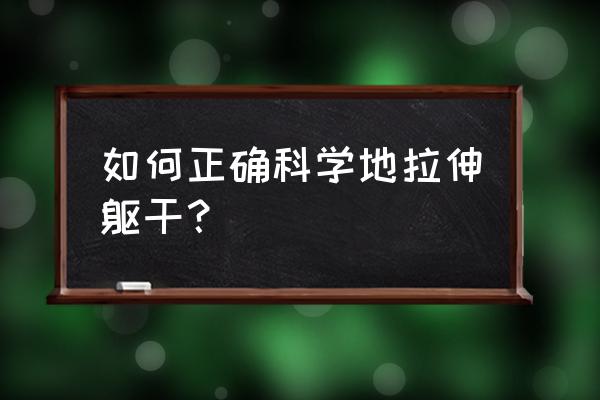 肩部拉伸动作 如何正确科学地拉伸躯干？