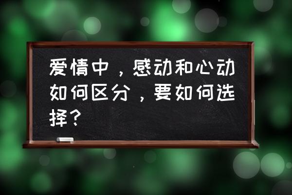 感人语录爱情 爱情中，感动和心动如何区分，要如何选择？