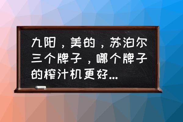 十大原汁机品牌排行榜 九阳，美的，苏泊尔三个牌子，哪个牌子的榨汁机更好用。功能全，东西磨的更烂的？