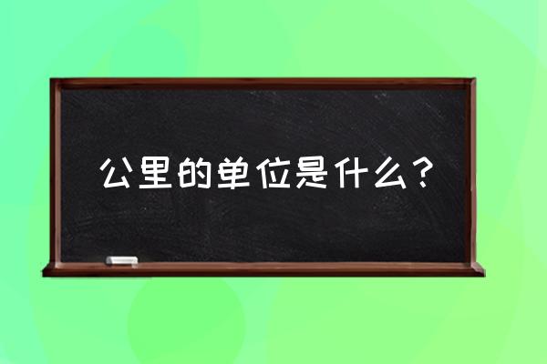 千米和公里怎么算 公里的单位是什么？