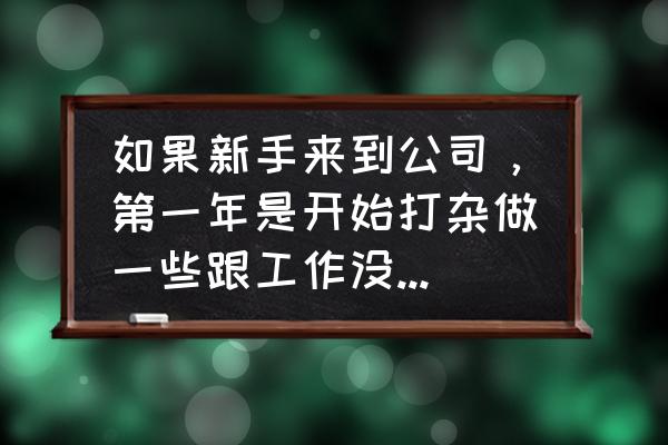 打杂工作 如果新手来到公司，第一年是开始打杂做一些跟工作没有什么关系的活儿，甚至没有活干？