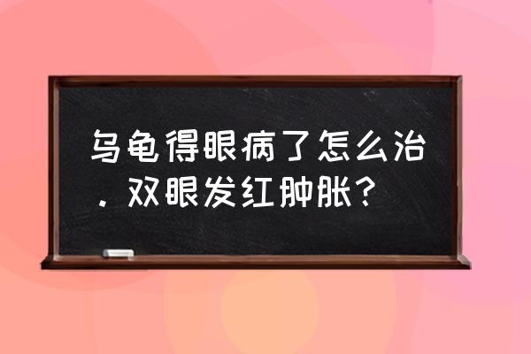 眼睛发炎肿痛怎么消除 乌龟得眼病了怎么治。双眼发红肿胀？