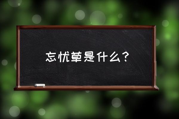 忘忧草是黄花菜吗 忘忧草是什么？